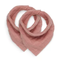 bavoir bandana gaze de coton rose