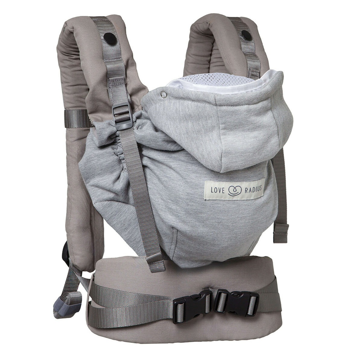 porte bébé hoodie gris